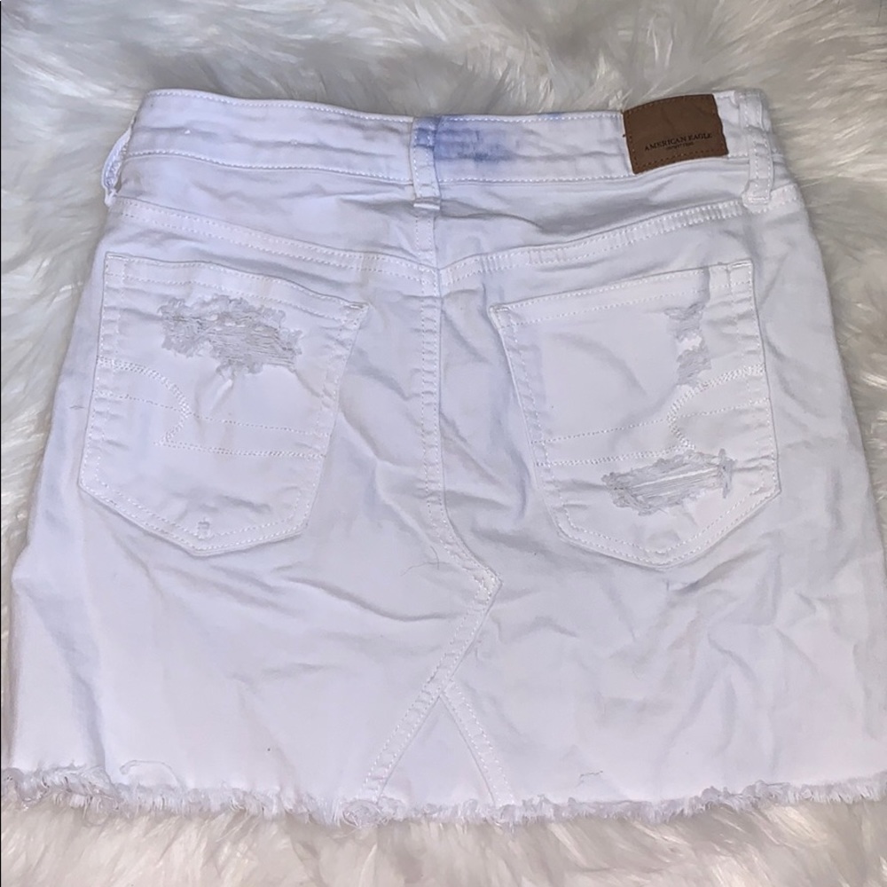 American Eagle white denim distressed skirt - Picture 2 of 2